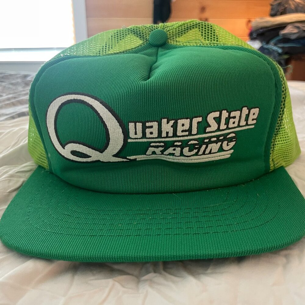 Vintage "Quaker State" Racing Nascar Trucker Hat